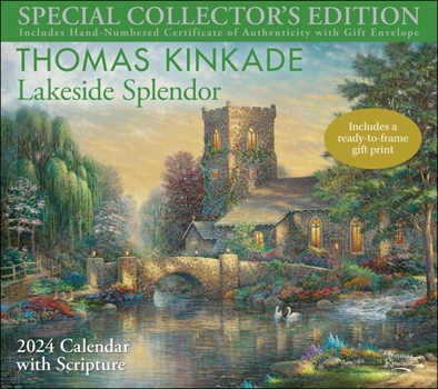 Calendar Thomas Kinkade Special Collector's Edition with Scripture 2024 Deluxe Wall Calen: Lakeside Splendor Book