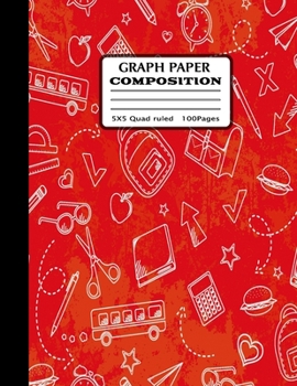 Paperback Graph paper composition: Grid Paper Notebook with beautiful colored cover pages-(KIDS, GIRLS, BOYS, STUDENT)- Quad Ruled(5X5) 100 Sheets (Large Book