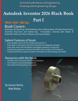 Paperback Autodesk Inventor 2026 Black Book Part I Book