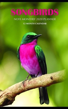 Paperback Songbirds Note Monthly 2020 Planner 12 Month Calendar Book