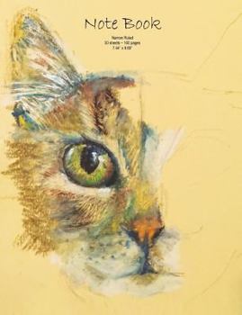 Paperback Note Book: Cat Design, Narrow Ruled, 100 pages, 7.44" x 9.69" Book