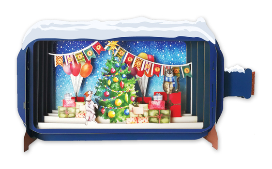 Amazing 3D Laser Cut Christmas Greeting Card - Christmas Tree and Presents