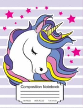 Composition Notebook: Cute Shying Unicorn For Everyone Wide Ruled Paper Notebook Journal Blank Lined