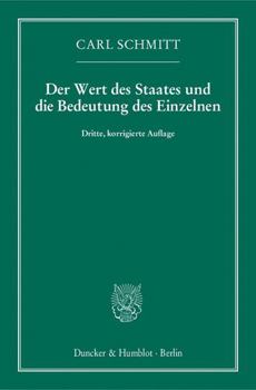 Paperback Der Wert Des Staates Und Die Bedeutung Des Einzelnen [German] Book