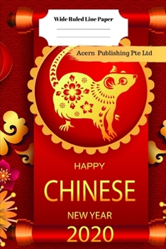 Paperback Chinese New Year Theme Wide Ruled Line Paper Book
