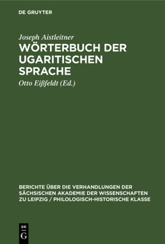Hardcover Wörterbuch Der Ugaritischen Sprache [German] Book