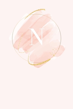 Paperback N: 110 Sketchbook Pages (6 x 9) - Light Pink Monogram Sketch and Doodle Notebook with a Simple Modern Watercolor Emblem - Book