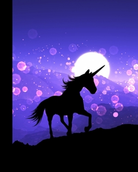 Unicorn Moon Notebook: College-ruled notebook for keeping a journal or class notes with a touch of unicorn magic! 8"x10"