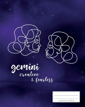 Gemini Composition Notebook: Your Personal Zodiac Journal | Horoscope Gift Book | Astronomical Diary | College Ruled | 110p | 8x10 inches