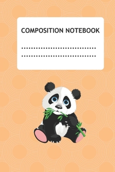 Paperback Composition notebook: Cute little panda bear design Primary composition notebook wide ruled for elementary school, preschool with blank line Book