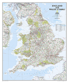 Map National Geographic England and Wales Wall Map - Classic (30 x 36 in) (National Geographic Reference Map) Book