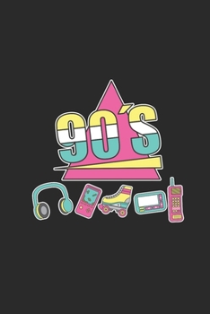 Paperback 90's: Dotted Bullet Notebook (6" x 9" - 120 pages) Awesome 90er Themed Notebook for Daily Journal, Diary, and Gift Book