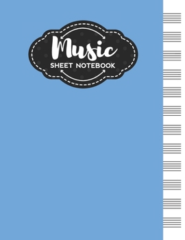 Paperback Music Sheet Notebook: Blank Staff Manuscript Paper with Cute Lion Design Themed Cover Book