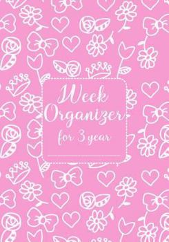 Paperback Glamour week organizer for 3 year 7x10": Pink glamour notebook for girls Book