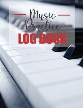 Paperback Music Practice Log Book: Piano Black and White Book