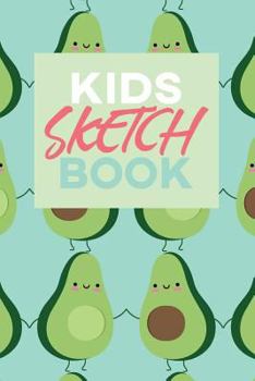 Paperback Kids Sketch Book: Kawaii Cute Avocado Vegan Food Pattern Book
