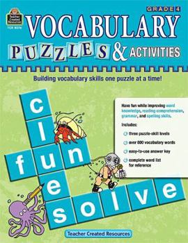 Paperback Vocabulary Puzzles & Activities, Grade 4 Book