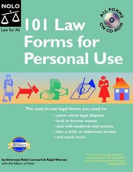 Paperback 101 Law Forms for Personal Use [With CDROM] Book
