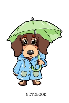 Paperback Notebook: Dog with Umbrella Book