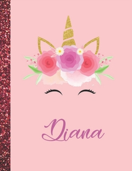 Paperback Diana: Diana Marble Size Unicorn SketchBook Personalized White Paper for Girls and Kids to Drawing and Sketching Doodle Takin Book