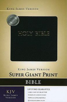 Paperback Holy Bible: King James Version, Black, Imitation Leather, Super Giant Print Edition [Large Print] Book