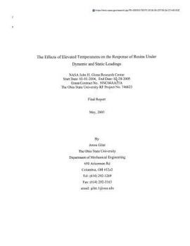 Paperback The Effects of Elevated Temperatures on the Response of Resins Under Dynamic and Static Loadings Book