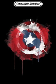 Composition Notebook: Marvel Captain America Avengers Shield Watercolor  Journal/Notebook Blank Lined Ruled 6x9 100 Pages