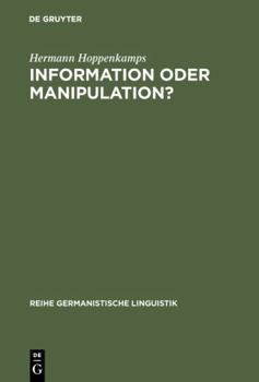 Hardcover Information oder Manipulation? [German] Book