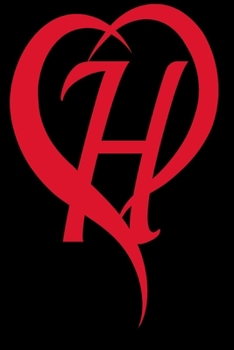 Monogram Initial Letter H Adorable Heart Red and Black:: In My Heart letter initial Personalized Name Letter H , Cute funny gift for  Girlfriend ... for Home School College  for Writing Notes.