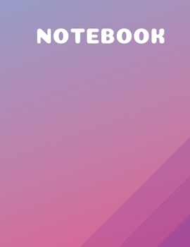 Paperback Blank Lined Notebook With Beautiful Blue, Pink, Violent Gradient Cover Art Book