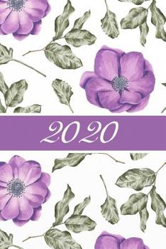 Paperback 2020: Agenda semainier 2020 - Calendrier des semaines 2020 - Turquoise pointillé - Fleurs Anémone [French] Book