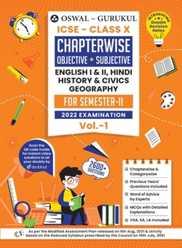 Paperback Oswal-Gurukul Chapterwise Objective + Subjective Vol I for English I, English II, Hindi, Civics, History & Geography: ICSE Class 10 for Semester II 20 Book