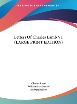 Hardcover Letters of Charles Lamb V1 [Large Print] Book