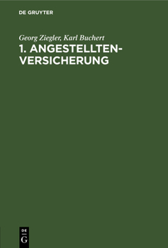 Hardcover 1. Angestelltenversicherung [German] Book