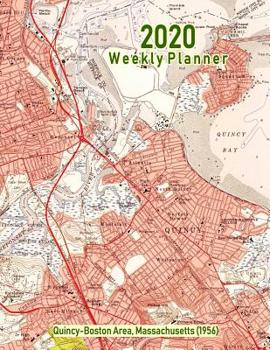 Paperback 2020 Weekly Planner: Quincy-Boston Area, Massachusetts (1956): Vintage Topo Map Cover Book