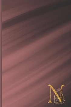 N: Professional Personalized Initial N, Office or Home Journal with Wine Sweep Colored Printed Cover