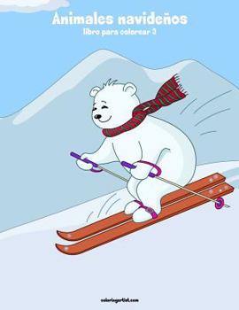 Paperback Animales navideños libro para colorear 3 [Spanish] Book