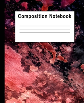 Composition Notebook: Red Watercolor Art Abstract Splats
