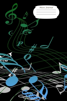 Music Journal: Colorful Staff Design: A 100 page musical staff lined journal for you to jot down your musical compositions