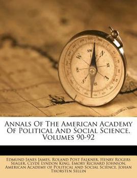 Paperback Annals of the American Academy of Political and Social Science, Volumes 90-92 Book