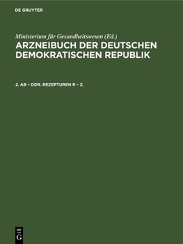 Hardcover 2. AB - Ddr. Rezepturen R - Z. [German] Book
