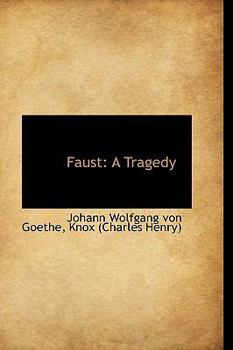 Hardcover Faust: A Tragedy Book