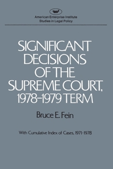 Paperback Significant Decisions of the Supreme Court, 1978-1979 Term Book