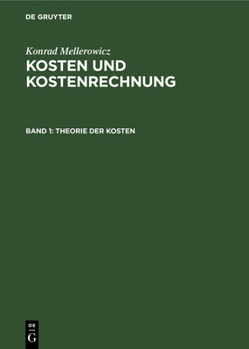 Hardcover Theorie der Kosten [German] Book
