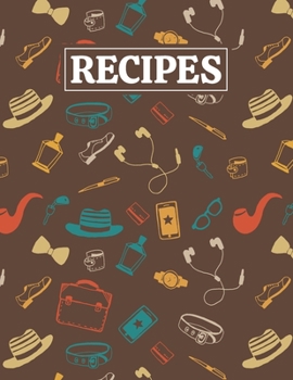 Paperback Recipes: Blank Journal Cookbook Notebook to Write In Your Personalized Favorite Recipes with Hipster Themed Cover Design for Hi Book