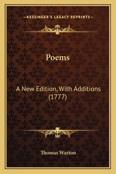 Paperback Poems: A New Edition, With Additions (1777) Book