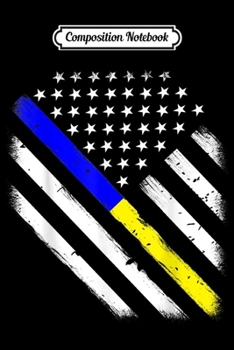 Composition Notebook: Thin Blue Gold Line Police Dispatcher Flag  Journal/Notebook Blank Lined Ruled 6x9 100 Pages