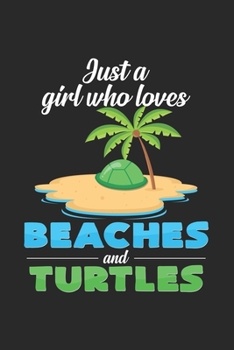 Paperback Girl who loves beaches and turtles: 6x9 Turtle - dotgrid - dot grid paper - notebook - notes Book