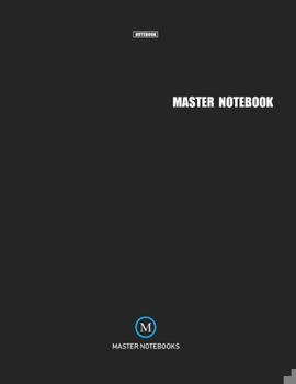 Paperback Notebook: Master Notebook: Lined Notebook - Large (8.5 x 11 inches) - 100 Pages - Black Glossy Cover Book