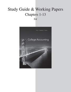 Paperback Study Guide and Working Papers for College Accounting (Chapters 1-13) Book